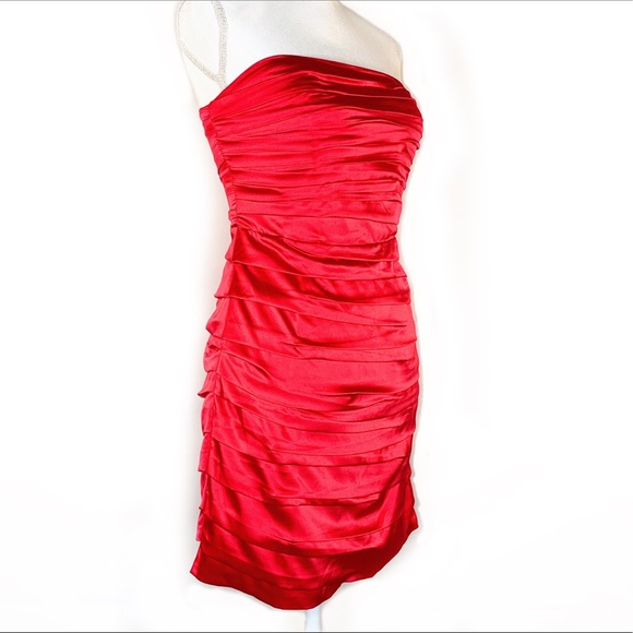 Express Red Strapless Cocktail Dress - Picture 2 of 8